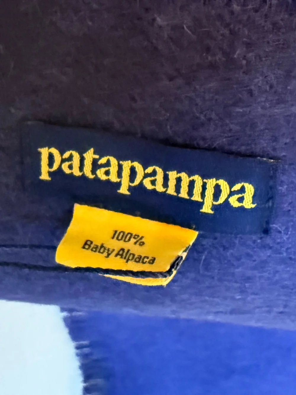 Patapampa Navy Blue Alpaca Long Brushed Scarf